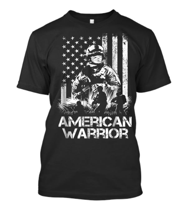 American Warrior Veteran Proud USA Patriotic Soldier T-Shirt