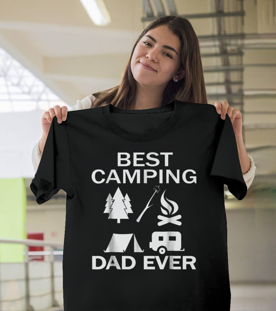 Best Camping Dad Ever Tree Fire Tent Rv T-Shirt