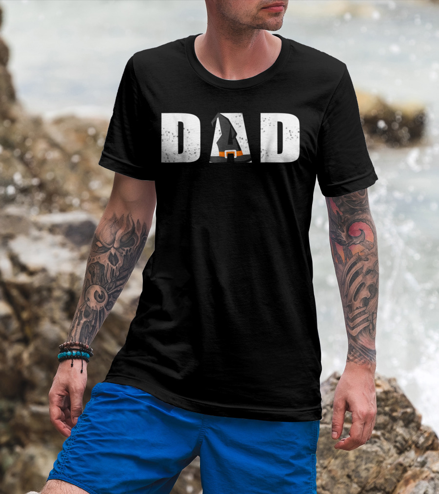 Dad Halloween Witch Hat Family T-Shirt
