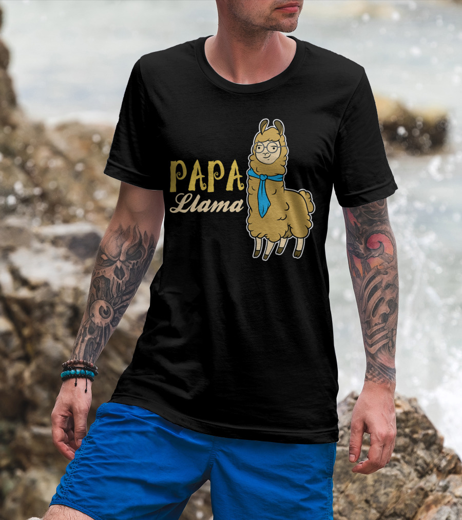 Papa Llama Cool Funny Dad Lover T-Shirt