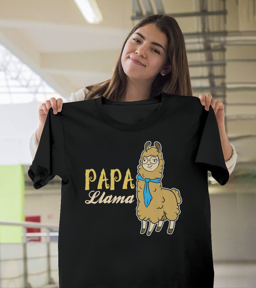 Papa Llama Cool Funny Dad Lover T-Shirt