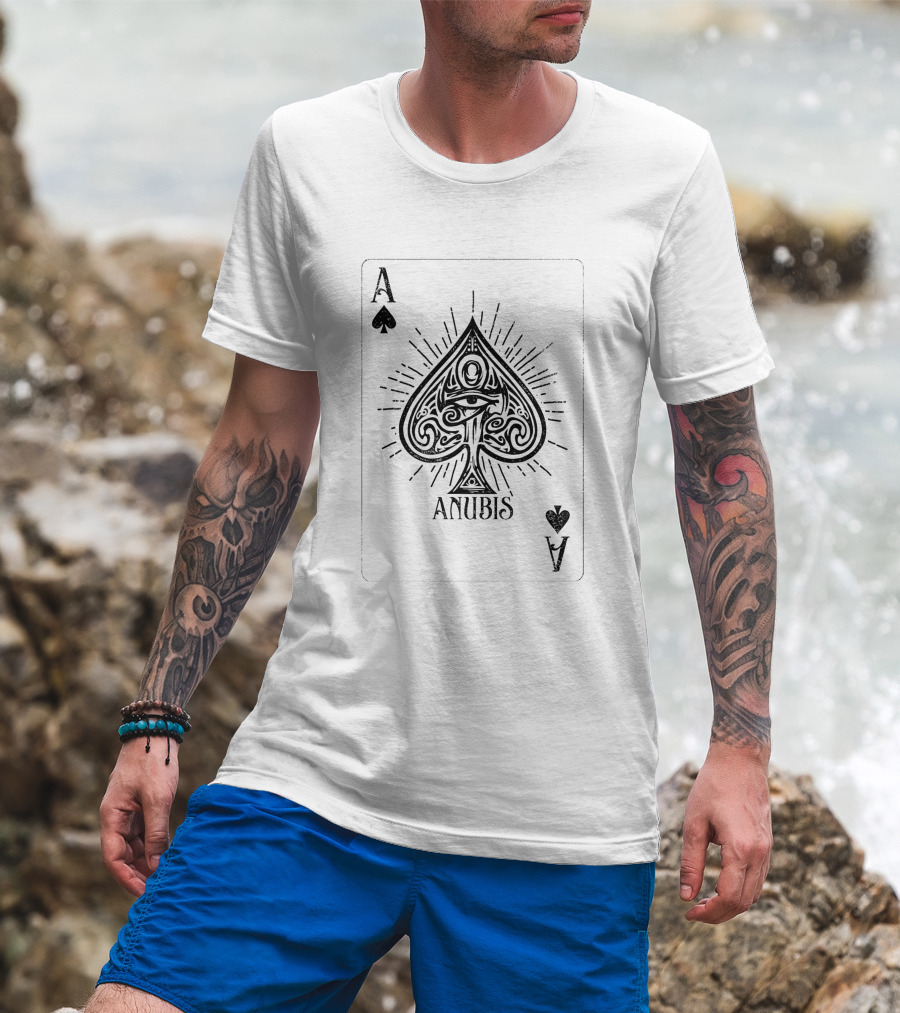Anubis Ace Spade Card Eye Of Horus 1242521 T-Shirt