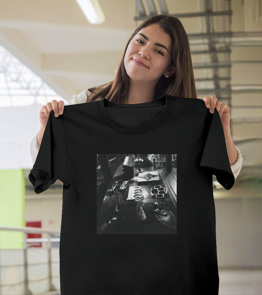 Armory 423267 Black And White Display Of Weapons And Artifacts T-Shirt