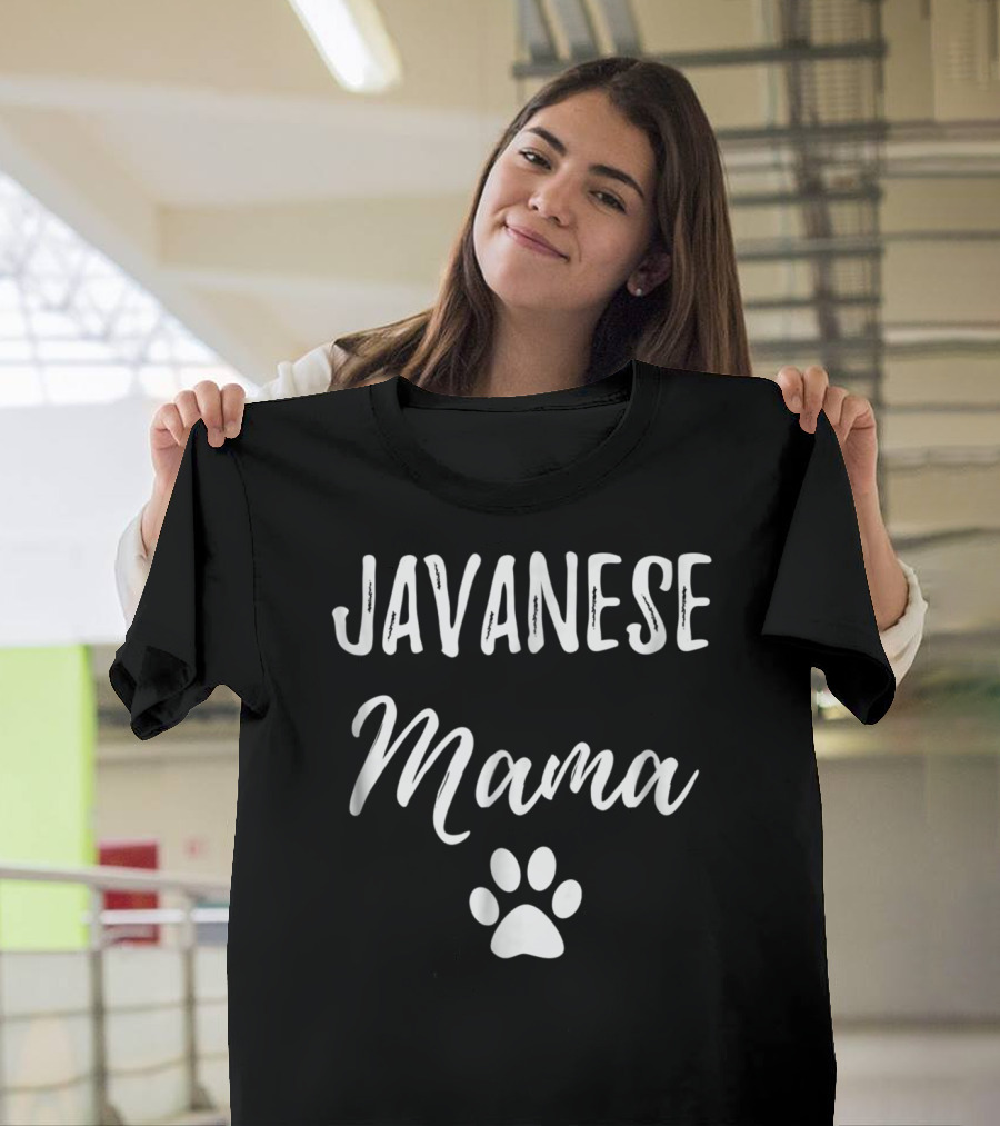 Javanese Mama Funny Cat Mom Paw Print Idea29 T-Shirt