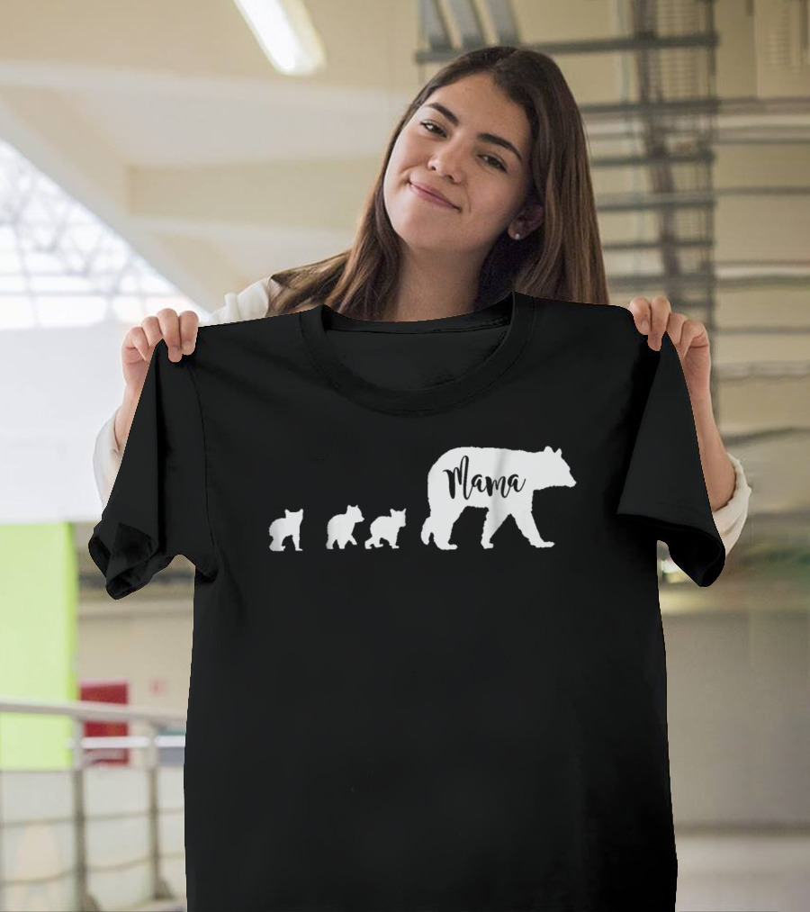 Mama Bear Mom with Three Cubs T-Shirt