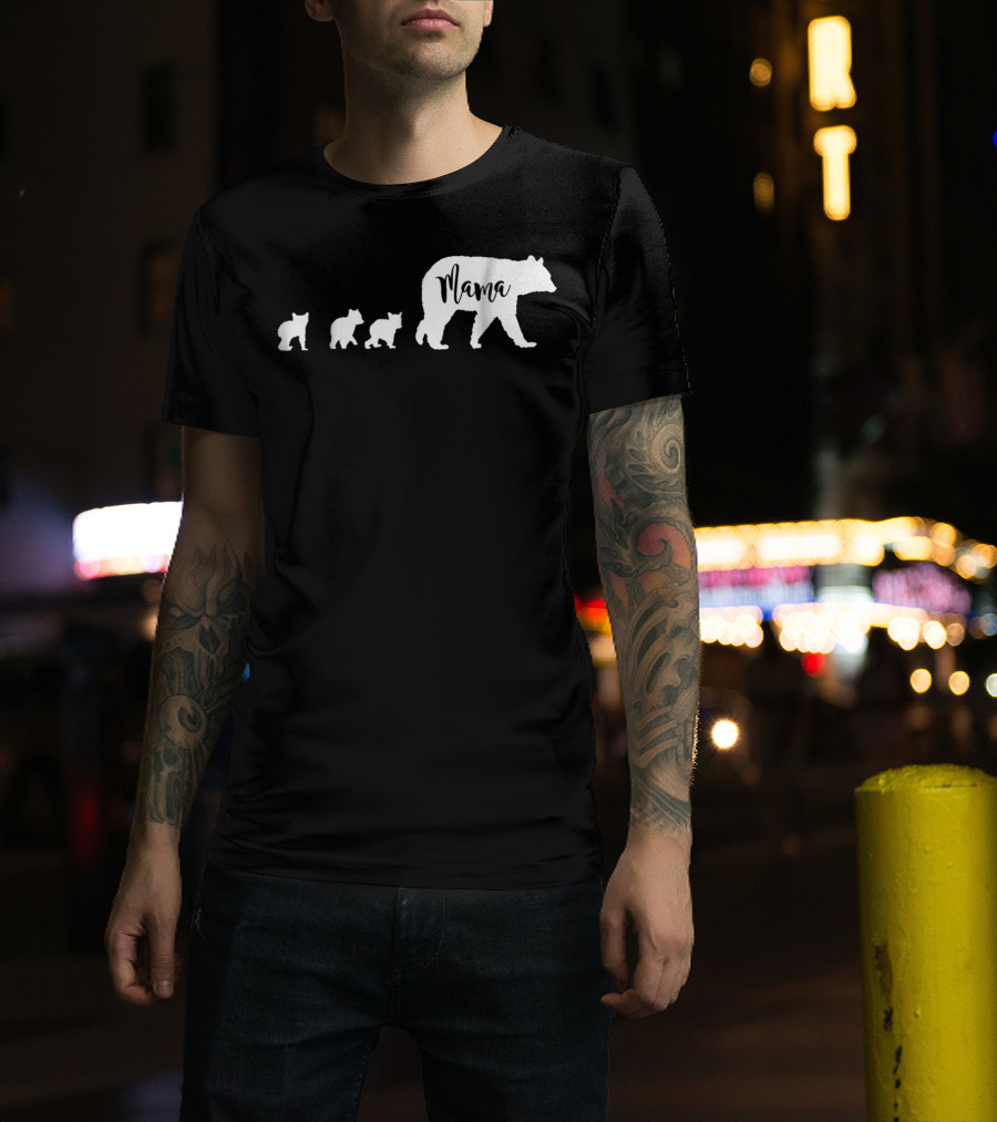 Mama Bear Mom With Three Cubs T-Shirt