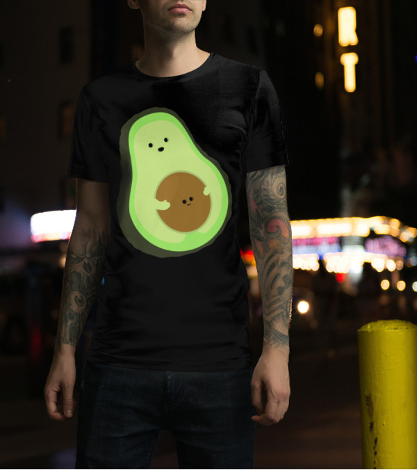Cute LOL Avocado Pregnant Mom With Baby Seed T-Shirt