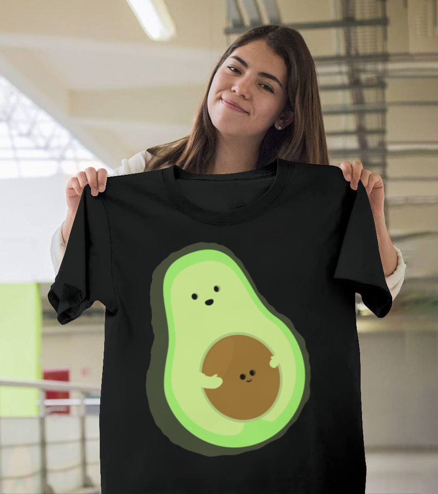 Cute LOL Avocado Pregnant Mom with Baby Seed T-Shirt