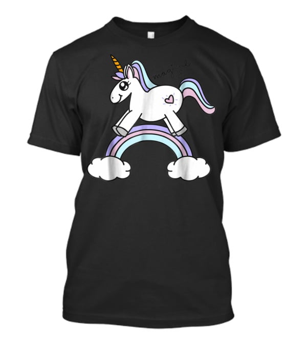 Magical AF Unicorn Mom Funny Unicorn With Rainbow And Clouds T-Shirt