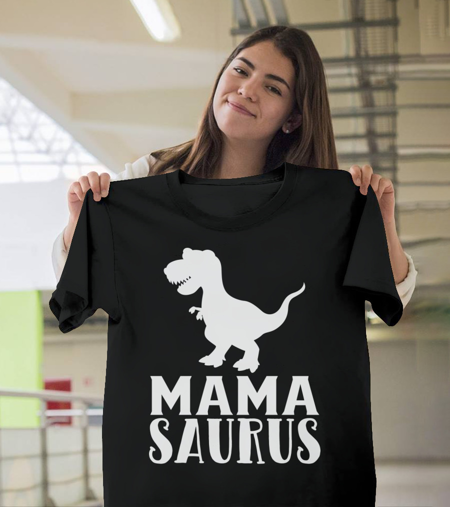 Mama Saurus Matching Dinosaur Family Mom18 T-Rex T-Shirt