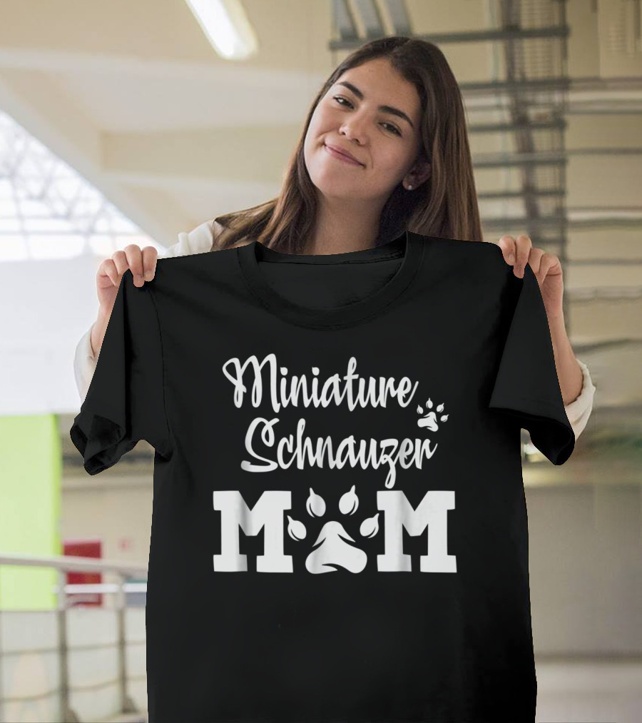 Miniature Schnauzer Mom Pawprint T-Shirt
