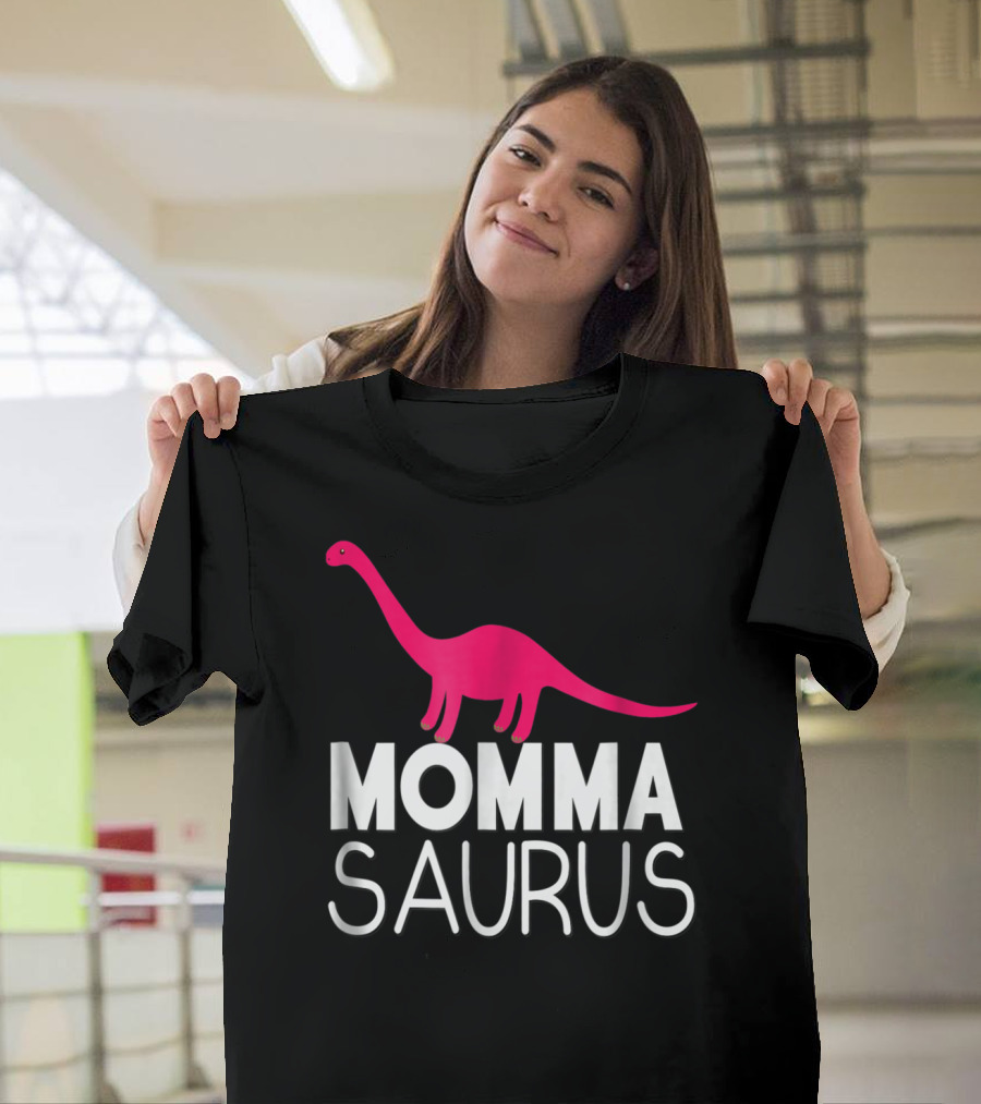 Momma Saurus Pink Dinosaur Matching Family Tribe T-Shirt