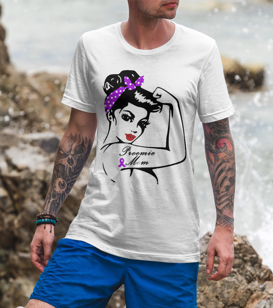 Preemie Mom Strong Rosie Purple T-Shirt