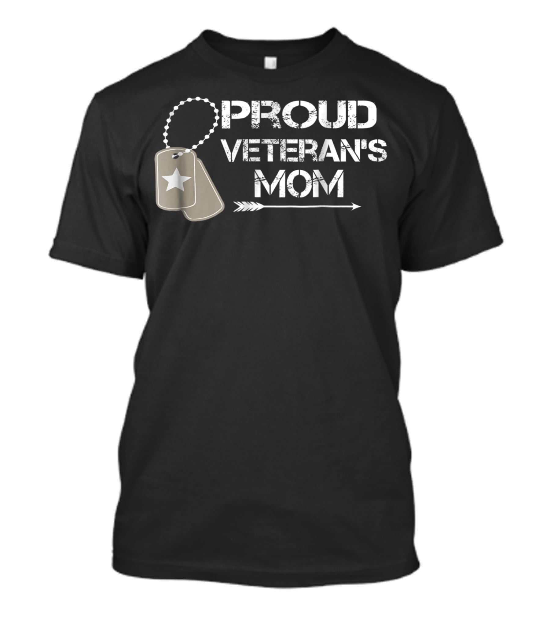 Proud Veteran's Mom Dog Tags And Arrow T-Shirt