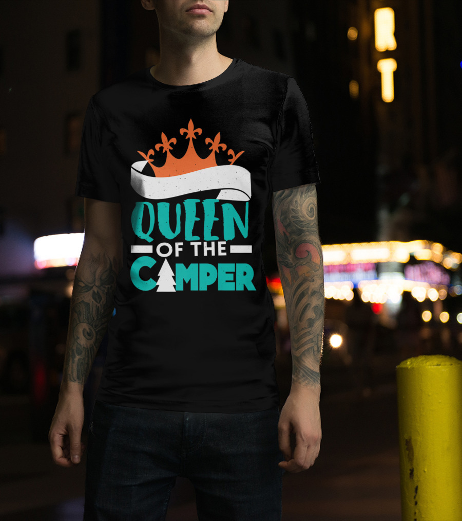 Queen Of The Camper Rv Crown Tree T-Shirt