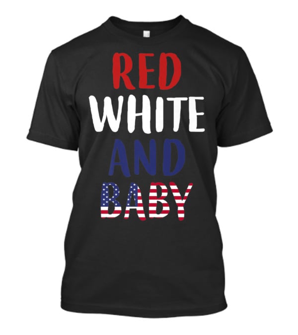 Red White And Baby American Flag Pregnancy Announcement T-Shirt