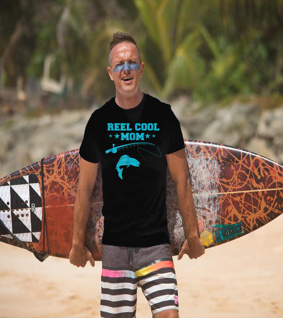 Reel Cool Mom Fishing Rod Fish Angler Fisherman T-Shirt