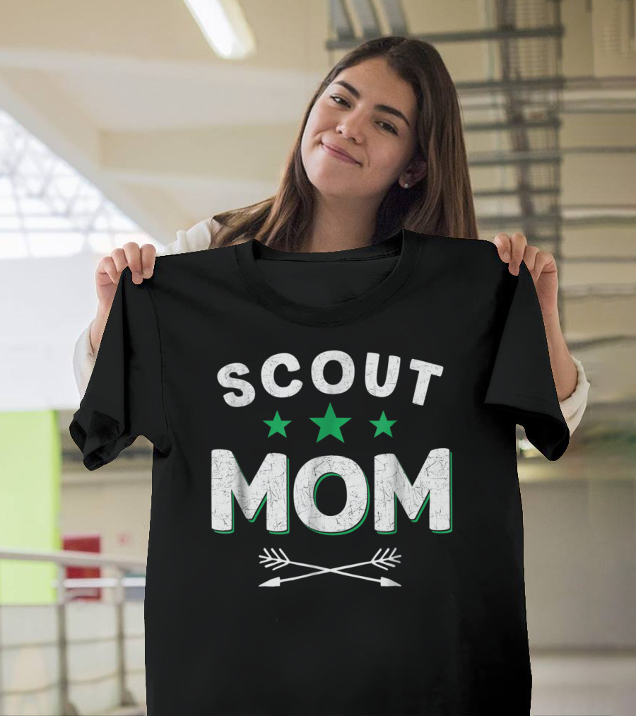 Scout Mom With Stars And Arrows Camping Scouting T-Shirt
