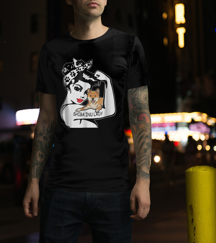 Shiba Inu Lady Strong Mom Birthday Funny T-Shirt