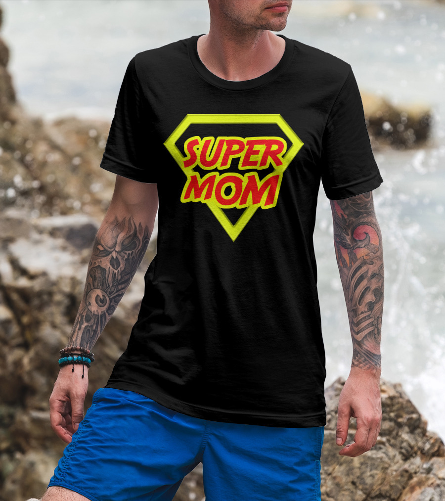 Super Mom Hero Emblem T-Shirt