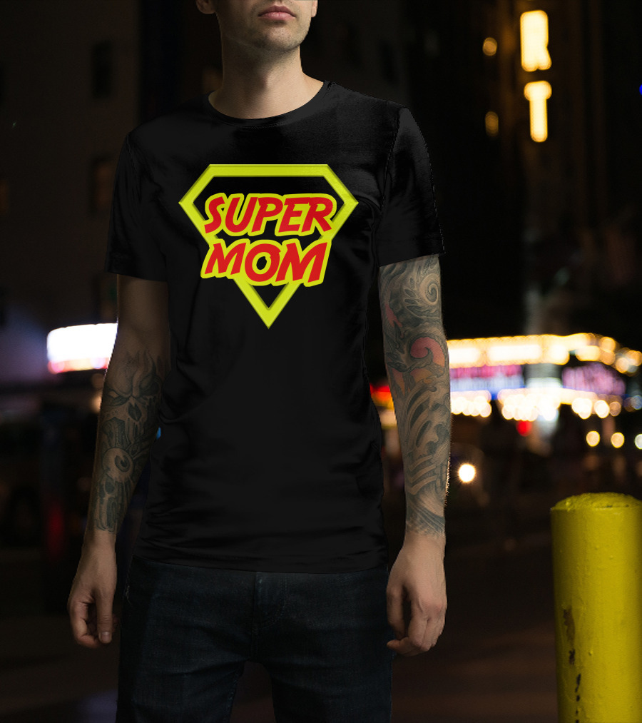 Super Mom Hero Emblem T-Shirt