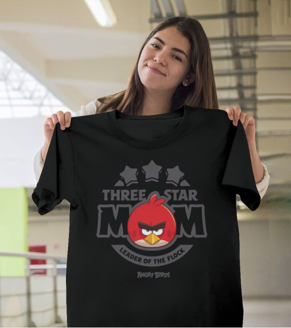 Three Star Mom Leader Of The Flock Angry Birds T-Shirt