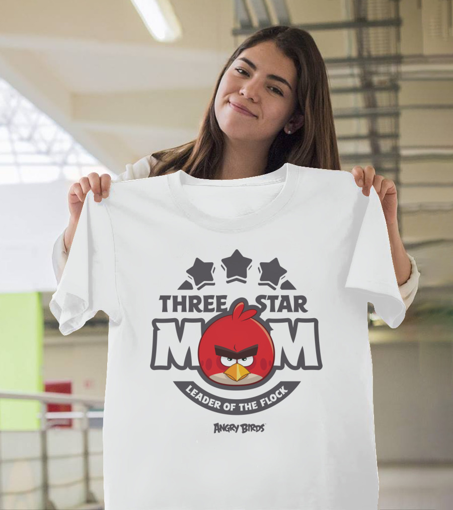 Three Star Mom Leader Of The Flock Angry Birds T-Shirt