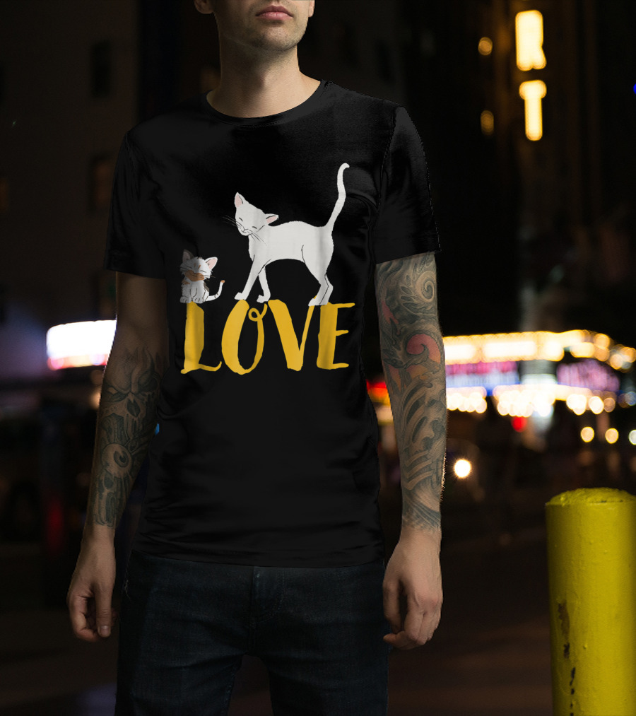 I Love Cats Vintage Love Cat Mom And Dad Cat Person 13 T-Shirt