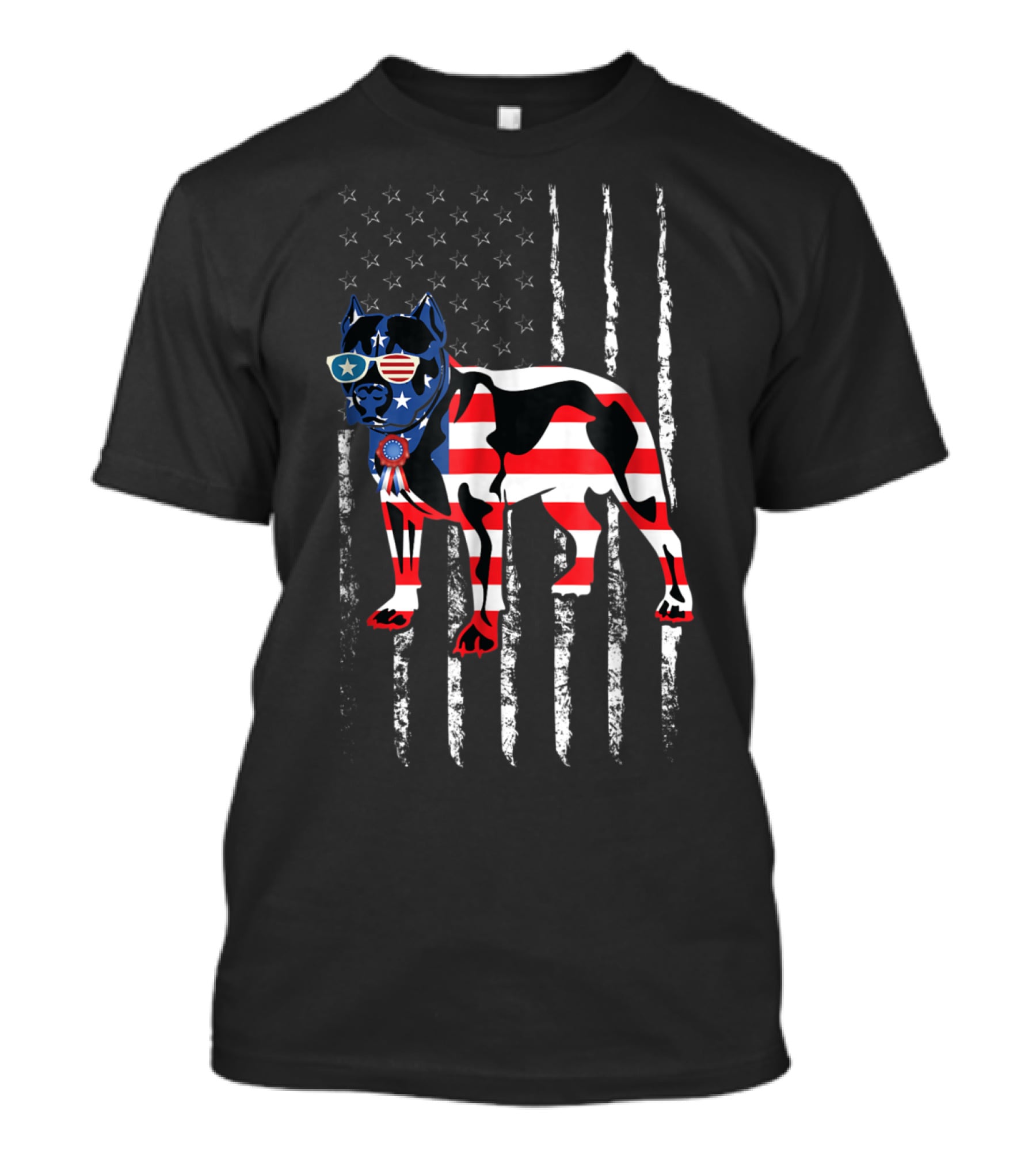 USA Flag Pitbull Dog Patriotic Design For Pitbull Owners78 T-Shirt