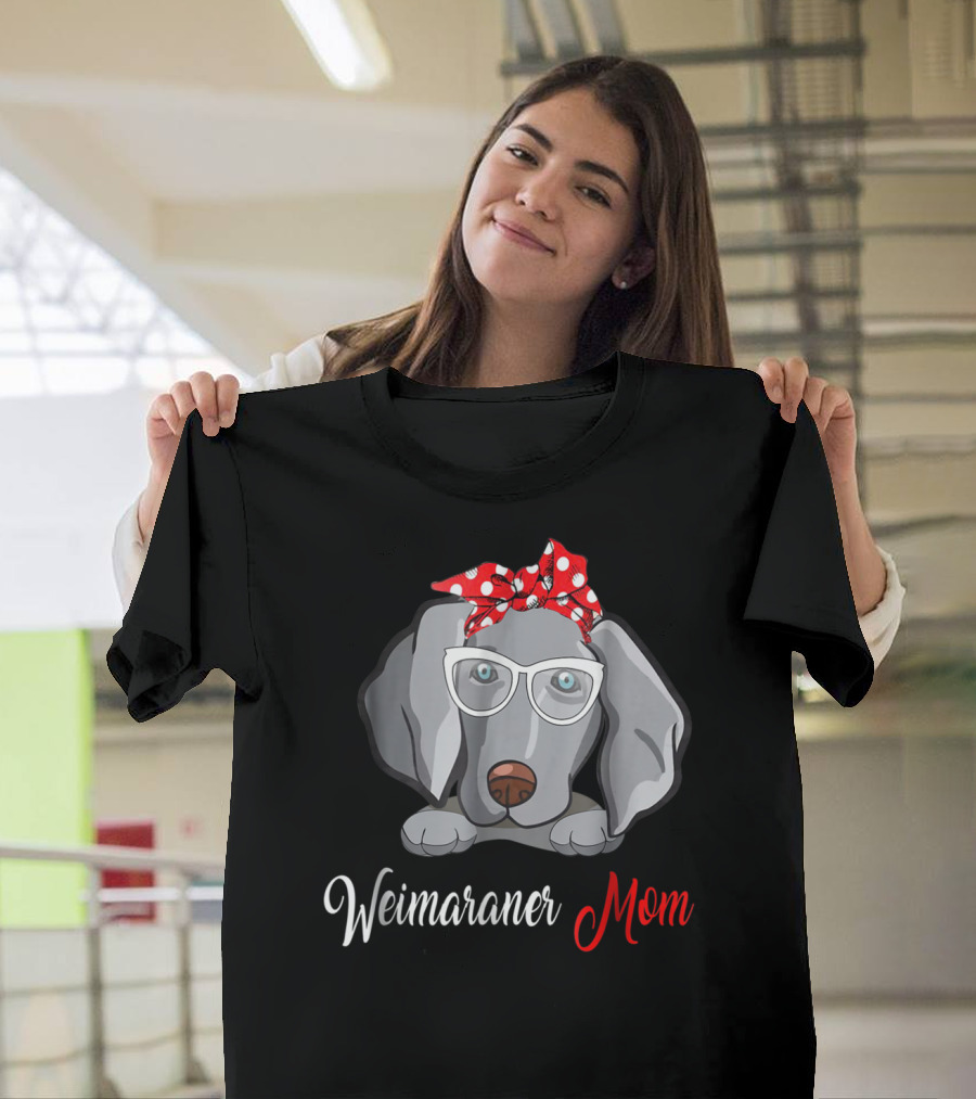 Weimaraner Mom Glasses Polka Dot Birthday T-Shirt