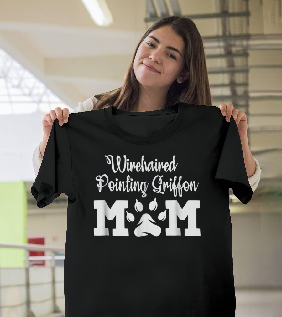 Wirehaired Pointing Griffon Mom Paw Prints T-Shirt