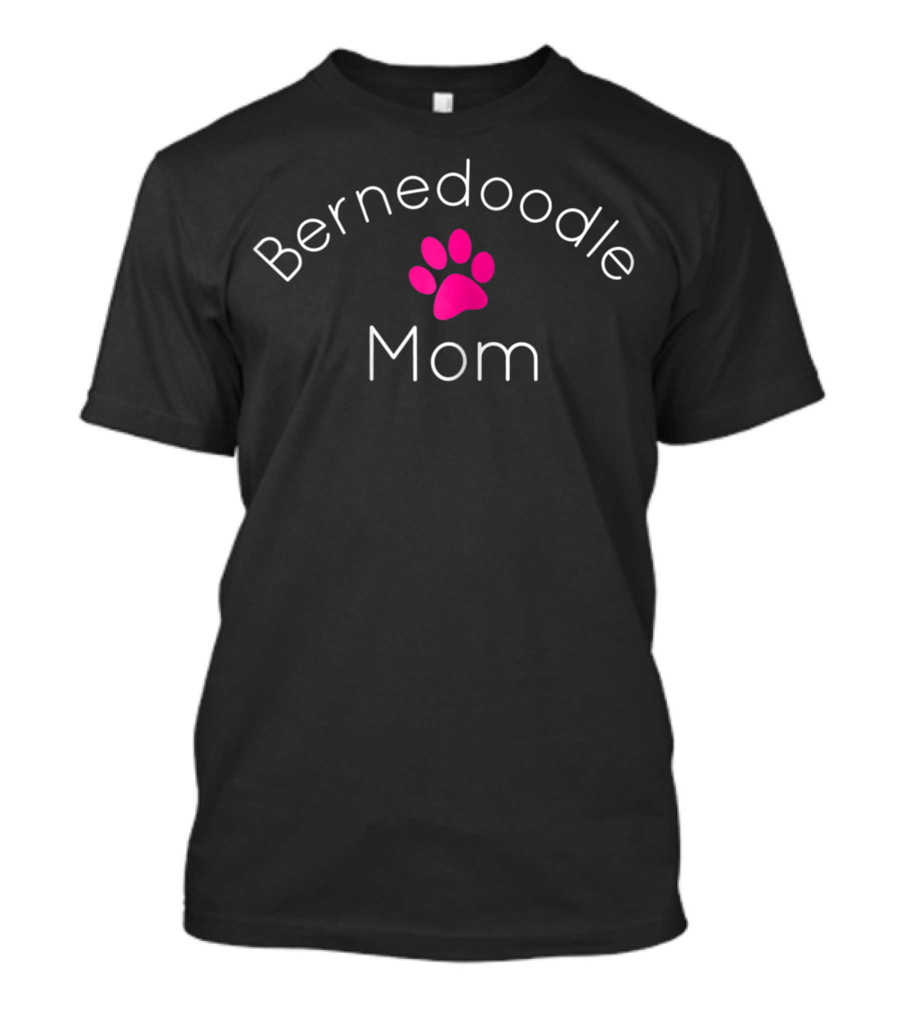 Bernedoodle Mom Pink Paw Print Doodle Lover T-Shirt