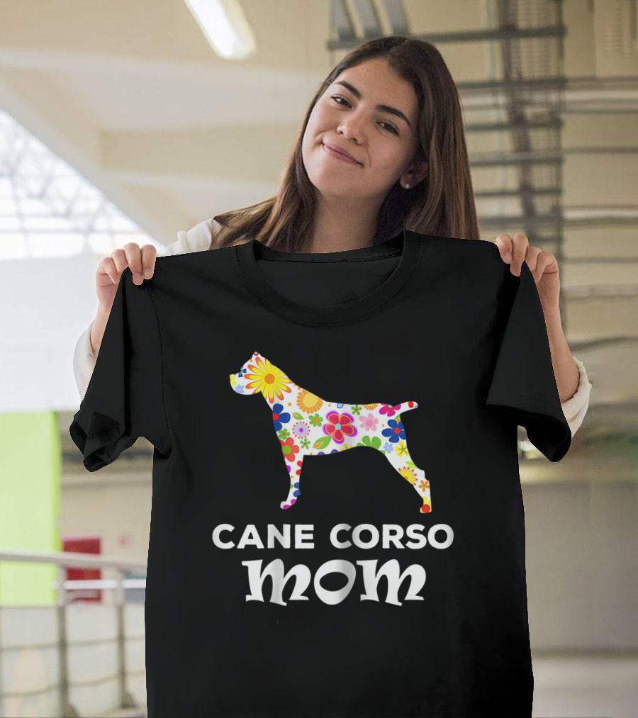 Cane Corso Mom Floral Dog T-Shirt