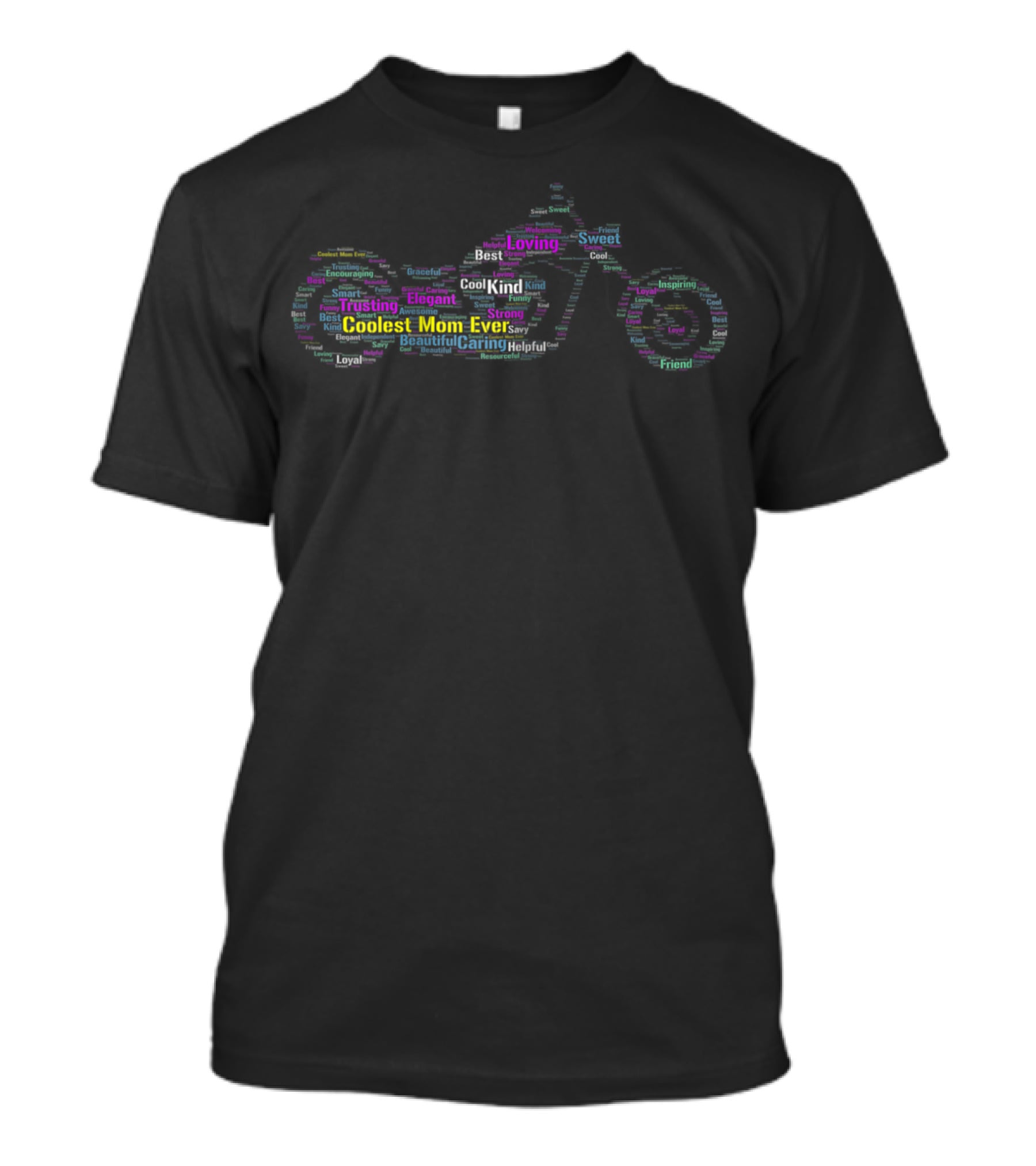 Coolest Mom Ever Elegant Loving Beautiful Motorcycle Birthday T-Shirt