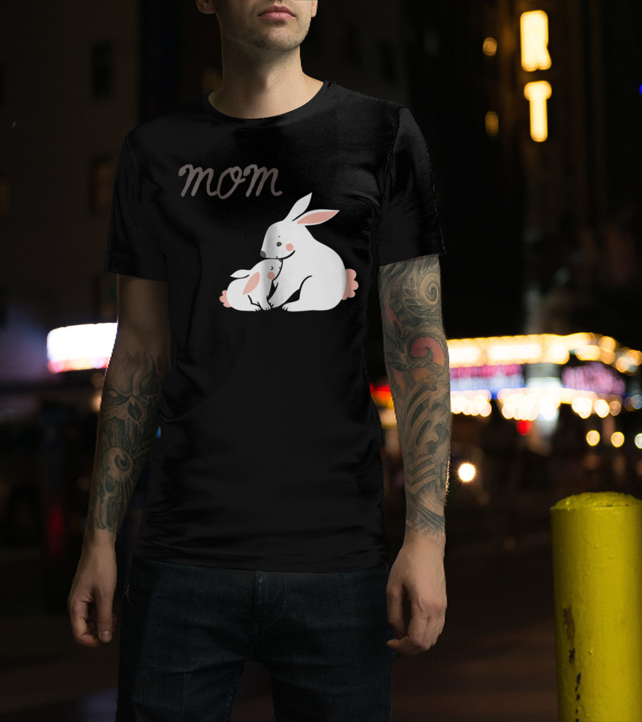 Mom Bunny And Child Hugging T-Shirt