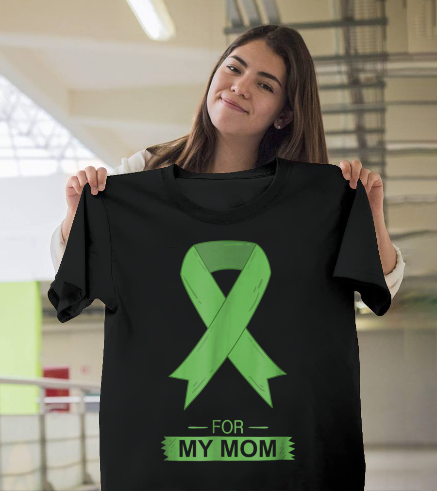 Bile Duct Cancer Aware Green Ribbon For My Mom T-Shirt