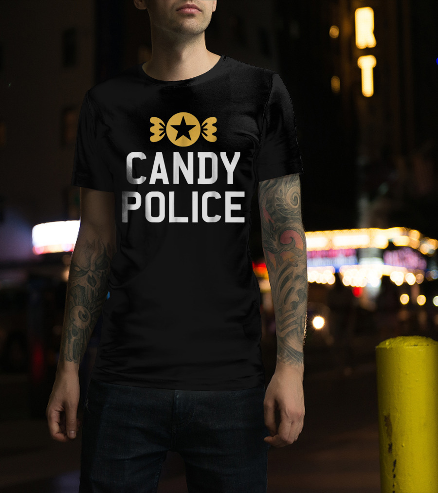 Candy Police Star Badge Halloween Funny T-Shirt