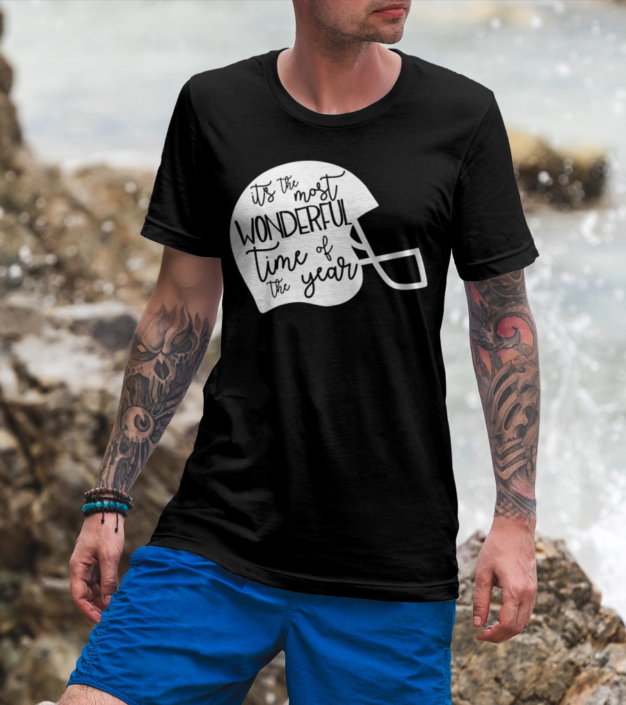 It's The Most Wonderful Time Of The Year Football Helmet Mom Mama Fan4 T-Shirt