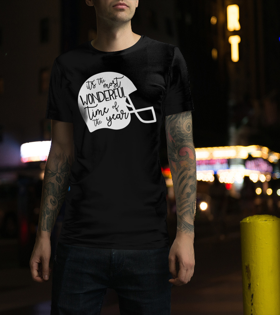 It's The Most Wonderful Time Of The Year Football Helmet Mom Mama Fan4 T-Shirt