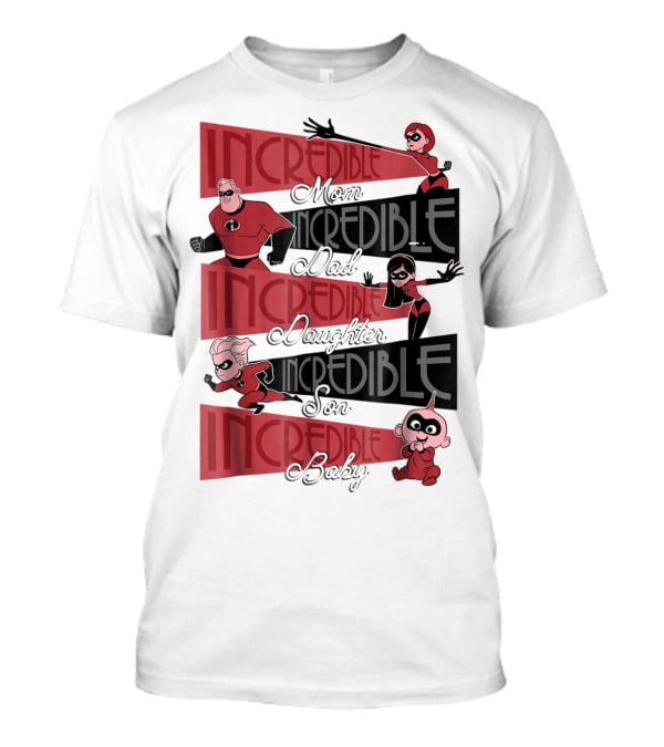 Incredible Mom Dad Daughter Son Baby Disney Pixar Incredibles 2 Elastigirl T-Shirt