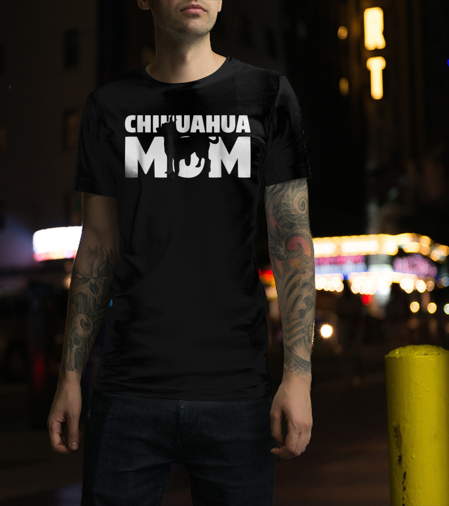 Chihuahua Mom Silhouette Dog Lover Mother's Day Gift T-Shirt