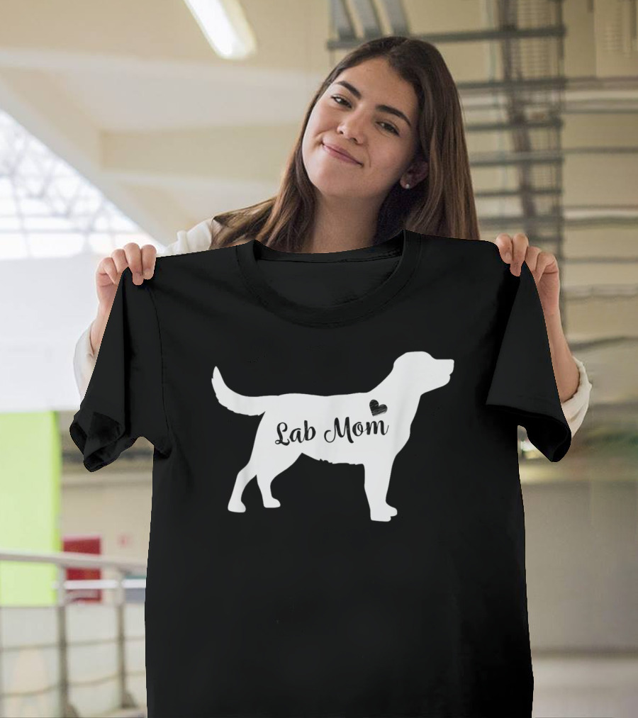 Lab Mom Labrador Retriever Silhouette Heart T-Shirt