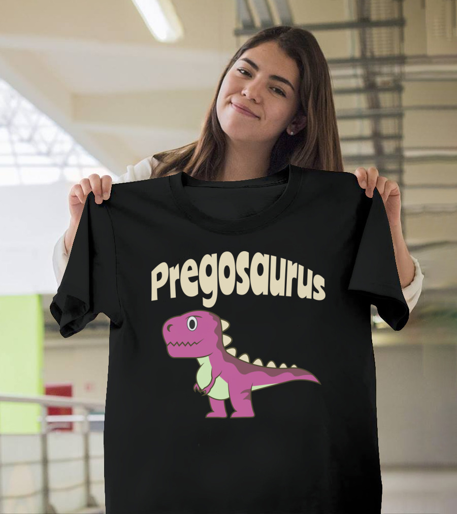Pregosaurus Dinosaur Mom Pregnancy Baby Long T-Shirt