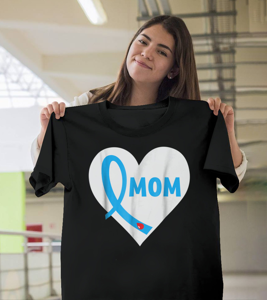 Proud Mom Mama Mother Of A Type 1 2 Diabetes Diabetic Heart T-Shirt