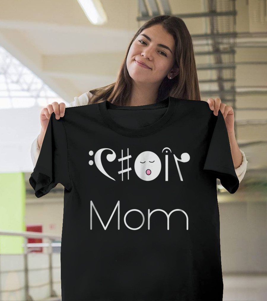 Choir Mom Music Notes Animated Text T-Shirt