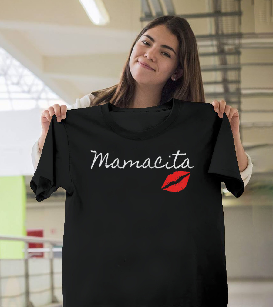 Mamacita Funny Cute USAMexican With Red Lips T-Shirt