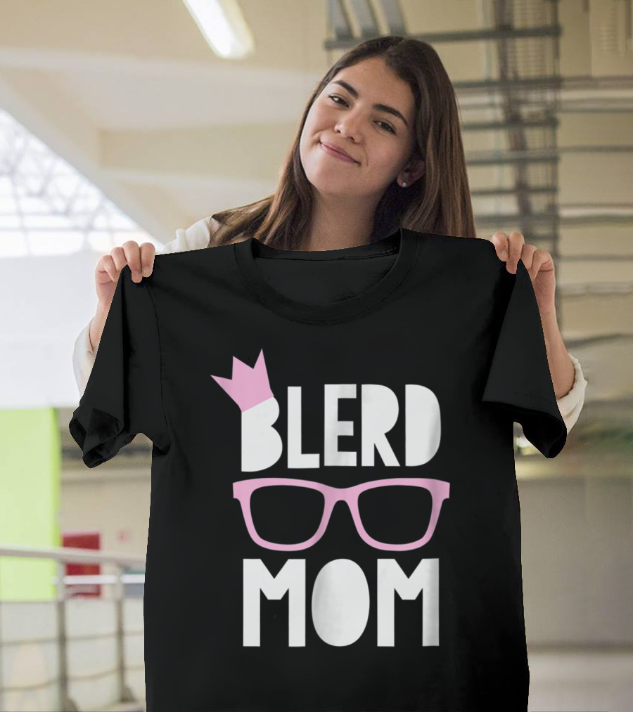 Blerd Mom Geeky Glasses Black Nerd Mom Crown T-Shirt