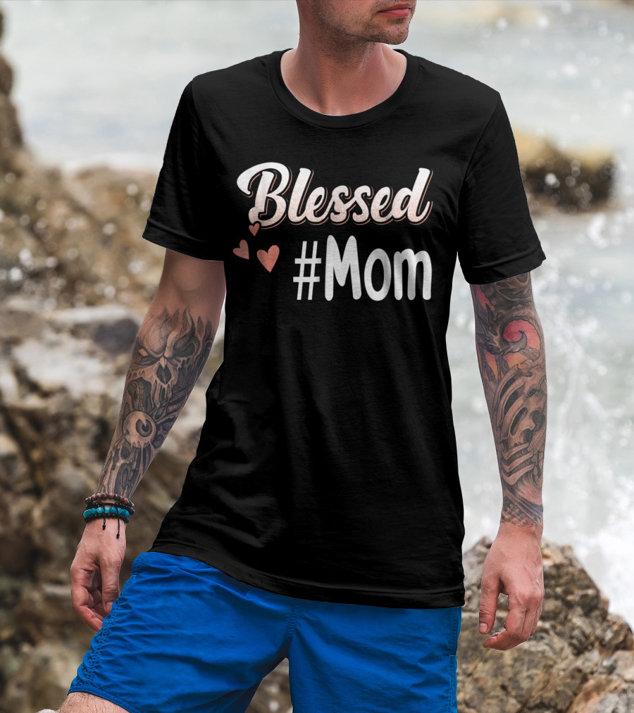 Blessed #Mom Promoted To Mom43 Hearts T-Shirt