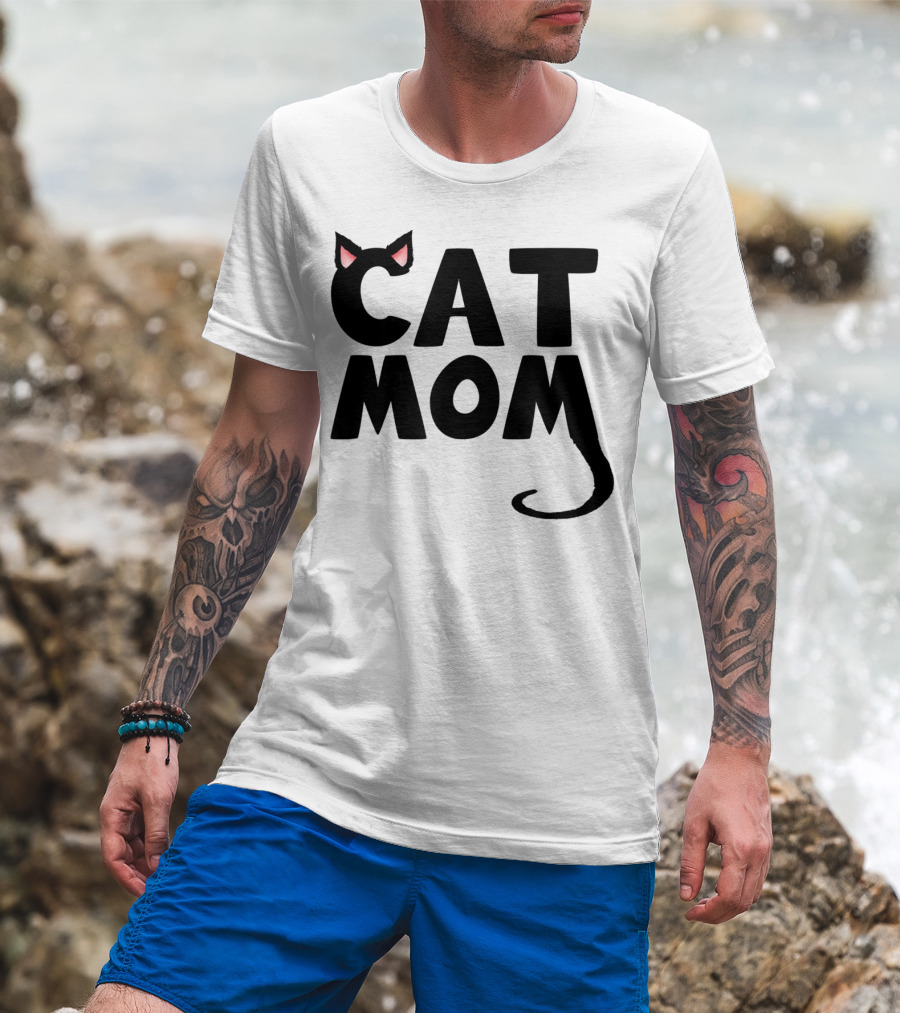 Cat Mom With Cat Ears And Tail T-Shirt