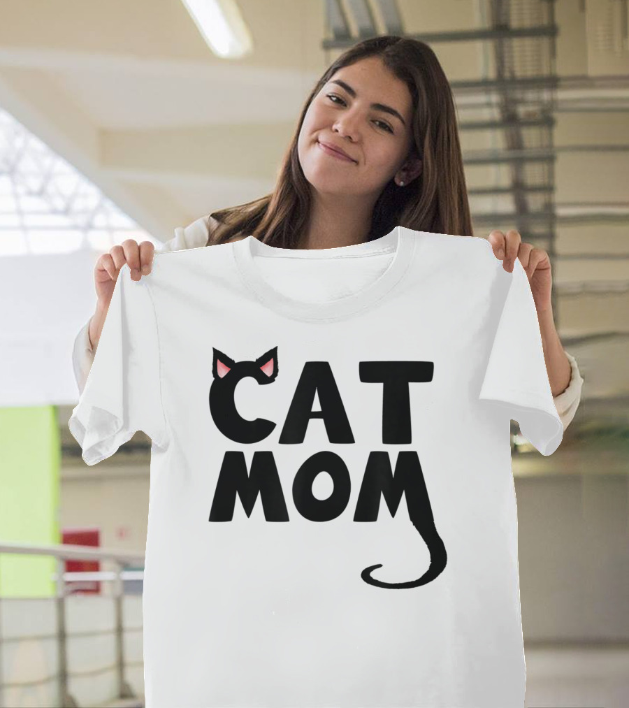 Cat Mom With Cat Ears And Tail T-Shirt